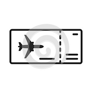 Flight ticket line icon. vacation, air travel and tourism symbol. airline services. isolated vector image