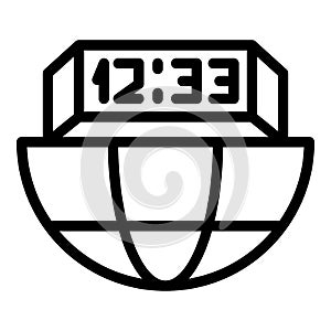 Flight time icon outline vector. World zone