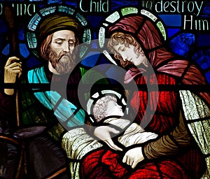 Flight to Egypt (stained glass)