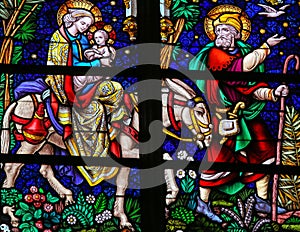 Flight to Egypt - Stained Glass
