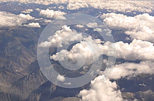 Flight view of Qinghai-Tibet Plateau