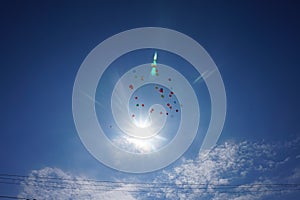 Flighting in the blue sky balloons