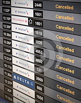 Flights cancelled. Global travel restriction.