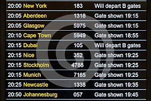 Flights departures board