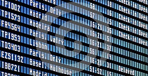 Flights information board at airport