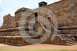 Flights of steps to the entrance to mahamandapa, Brihadisvara Temple, Gangaikondacholapuram, Tamil Nadu, India