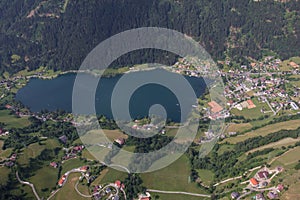 Flightseeing Tour Carinthia Feld/See Lake Brennsee Bird's Eye View