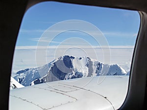 Flightseeing view of mountains in Denali National Park and Preserve near Talkeetna, Alaska