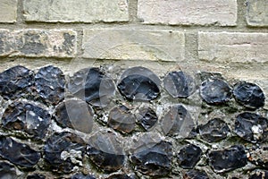 Flint and brick wall