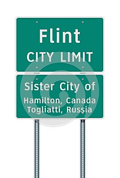 Flint City Limit road sign