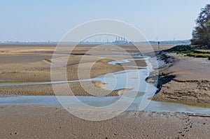 Flint foreshore at low tide