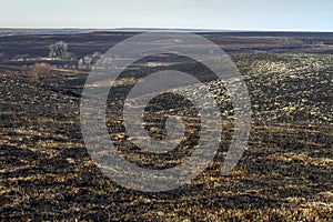 Flint Hills of Kansas after grass burning