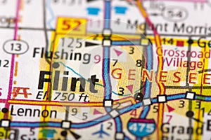 Flint, Michigan on map