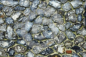 Flint stone wall background