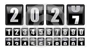 Flip Clock Number Set with Mechanical Split Flap Digits for Timer and Countdown Display