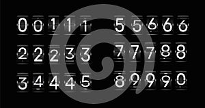 Flip clock numbers.