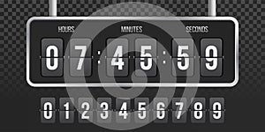 Flip countdown clock vector counter