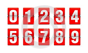 Flip countdown clock - red counter timer