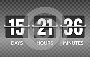 Flip countdown timer numbers on transparent