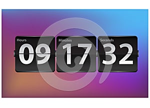 Flip Countdown timer template. Analog Clock counter design.