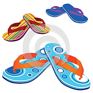Flip flop for beach vector illustration