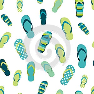 Flip flop color summer pattern. Seamless repeat pattern, background