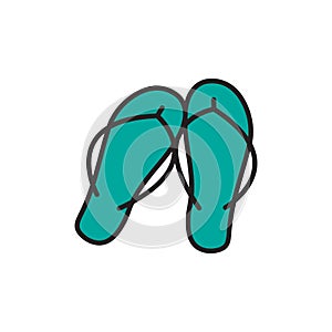 Flip flop icon design template vector isolated illustration