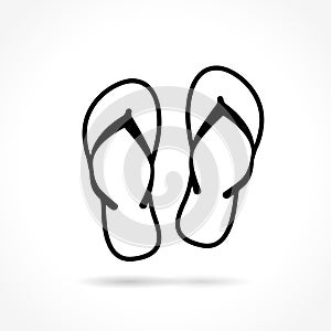 Flip flop icon on white background
