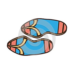 Flip flop sandals beach blue and pink