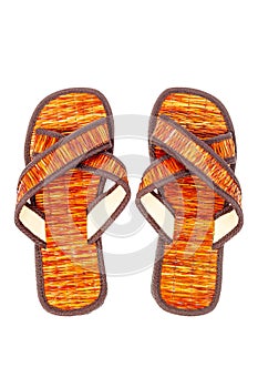 Flip flop sandals beach shoes on white