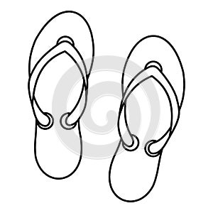 Flip flop sandals icon, outline style