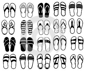 Flip flop set silhouette