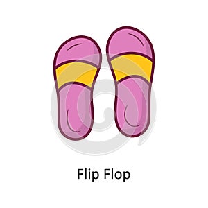 Flip Flop vector Fill outline Icon Design illustration. Holiday Symbol on White background EPS 10 File