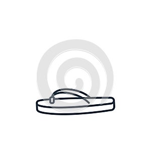 Flip flop vector icon isolated on white background. Outline, thin line Flip flop icon for website design and mobile, app