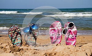 Flip flops on the beach