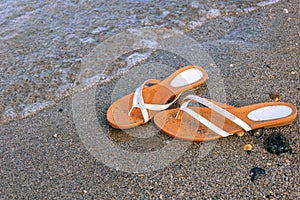 Flip flops on the beach