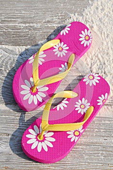 Flip flops at beach