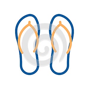 Flip flops beach footwear icon. Vector thin line illustration. photo