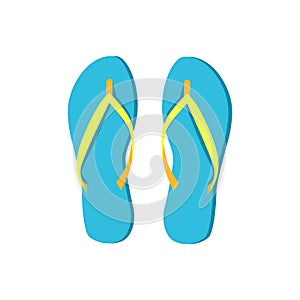 Flip-Flops Blue Summer Shoes Vector Illustration