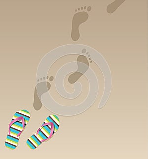Flip flops and foot prints