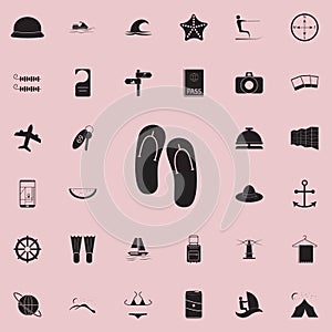 flip-flops icon. Detailed set of summer pleasure icons. Premium quality graphic design sign. One of the collection icons for websi