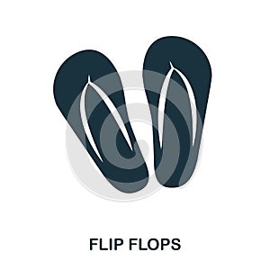 Flip Flops icon. Flat style icon design. UI. Illustration of flip flops icon. Pictogram isolated on white. Ready to use