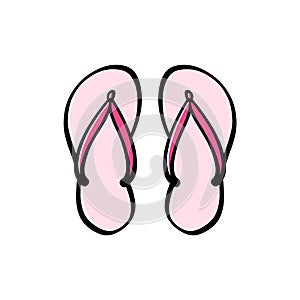 Flip flops illustration on white background