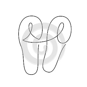 FLIP FLOPS LINE ART. Vector Flip Flop. Continuous Line Drawing Vector Illustration