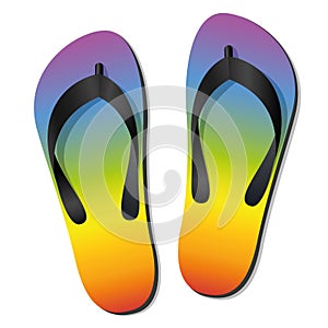 Flip Flops Rainbow Colored Sandals Summer Footwear