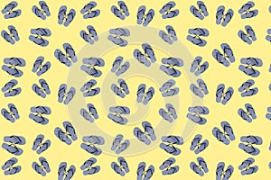 flip flops Seamless pattern of blue flip flops on a beige background.