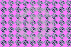 Flip flops. Seamless pattern blue flip flops on a pink background.
