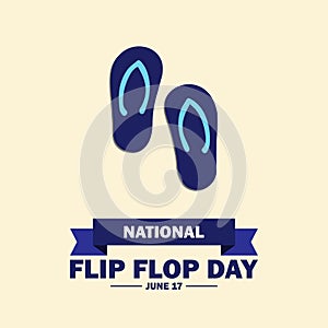 Flip Flops Vector Icon. National Flip Flop Day design concept, suitable for social media post templates, posters, greeting cards,