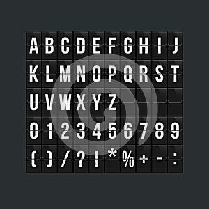 Flipboard style alphabet vector illustration