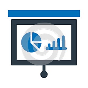 Flipchart, graph presentation Vector Icon which can easily modify or edit